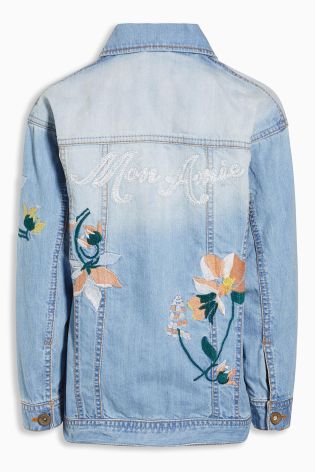 Denim Longline Embroidered Western Jacket (3-16yrs)